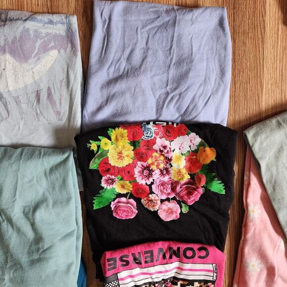 Girls Clothing Lot 16pc Sz Medium Sleeveless, Short Sleeve, Sweatshirts, Leggin - Picture 4 of 10